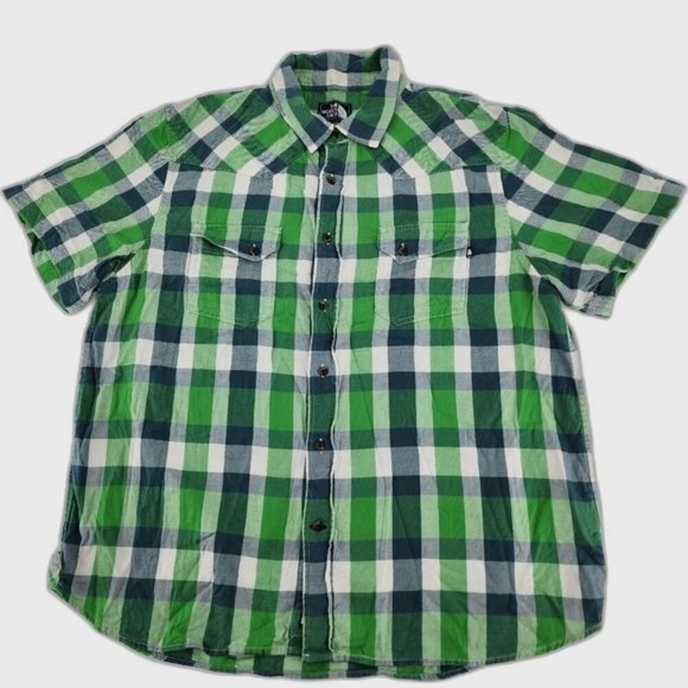 The North Face Men's Plaid Button Down Short Sleeve Shirt Size XL